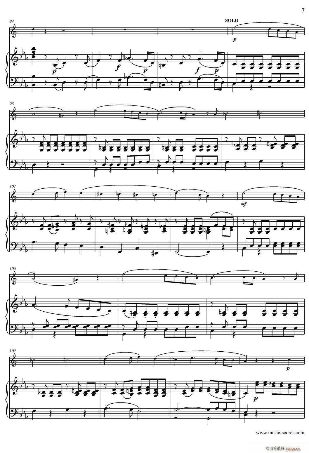 Mozart Concerto KV495 No 4 1st 中音萨克斯 钢琴伴奏(钢琴谱)7