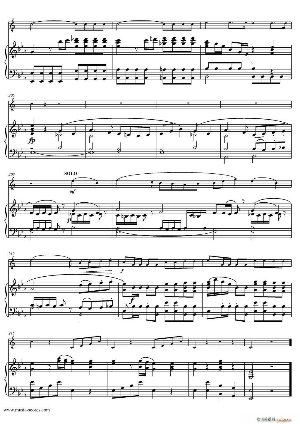 Mozart Concerto KV495 No 4 1st 中音萨克斯 钢琴伴奏(钢琴谱)14