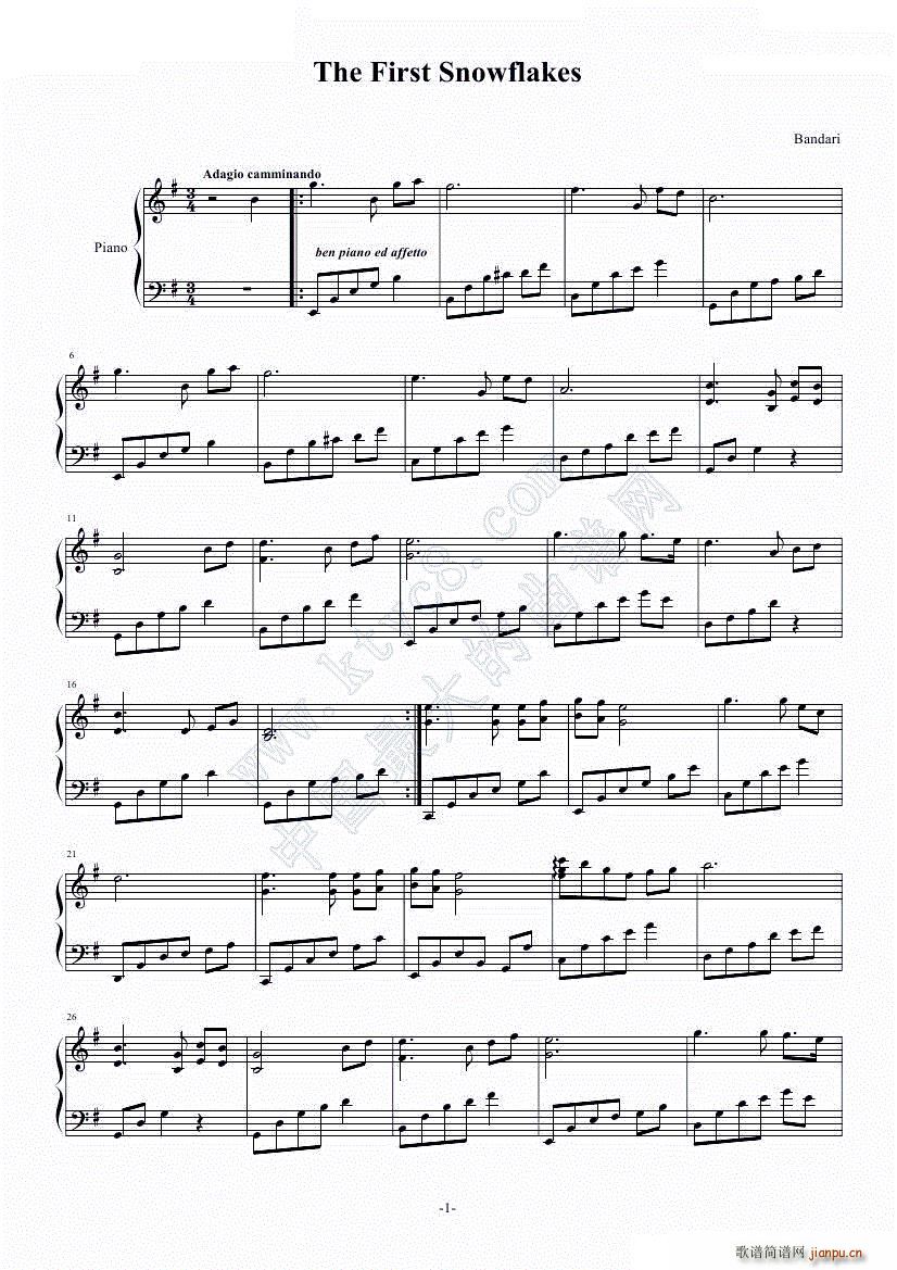 The first snowflakes 音乐盒1yh修改(钢琴谱)1