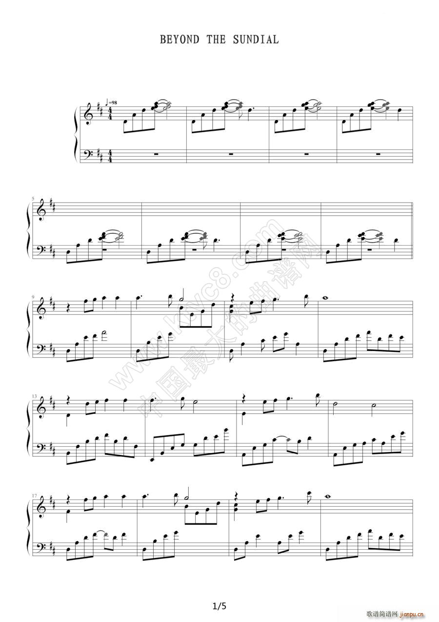 Beyond the Sundial(钢琴谱)1