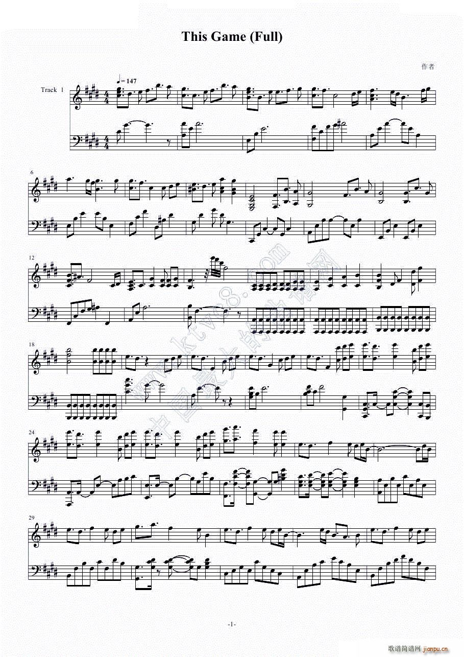 NO GAME NO LIFE op(钢琴谱)1