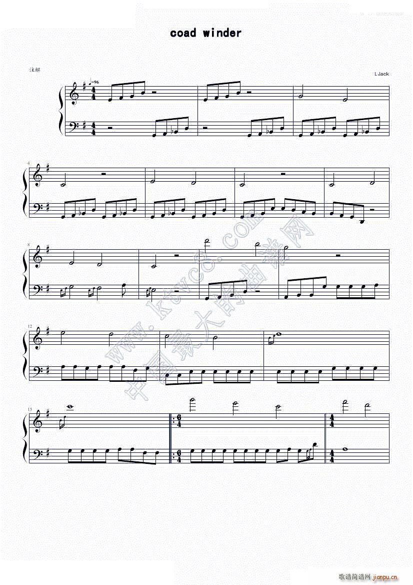 coad winder(钢琴谱)1
