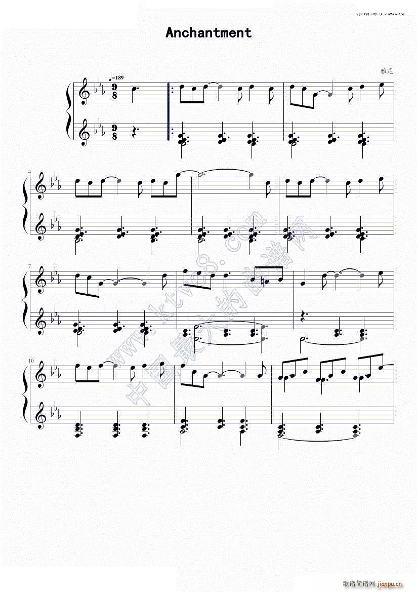 雅尼Yanni Enchantment(钢琴谱)1