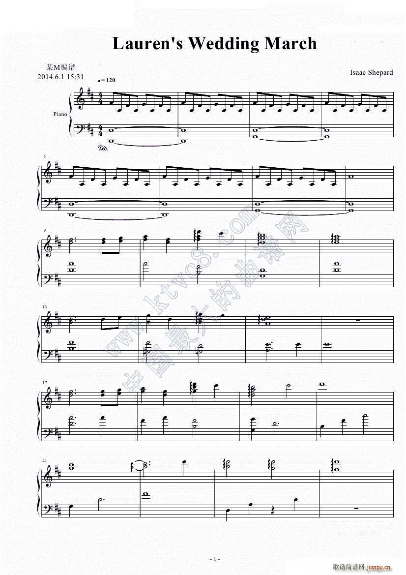 Laurens Wedding March(钢琴谱)1