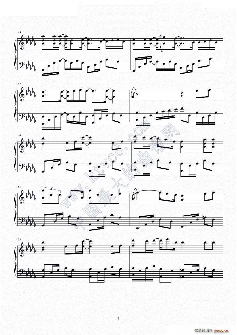 尘埃 步步惊情 片尾曲(钢琴谱)5