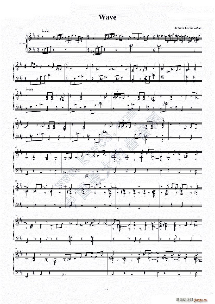 Wave Jobim(钢琴谱)1