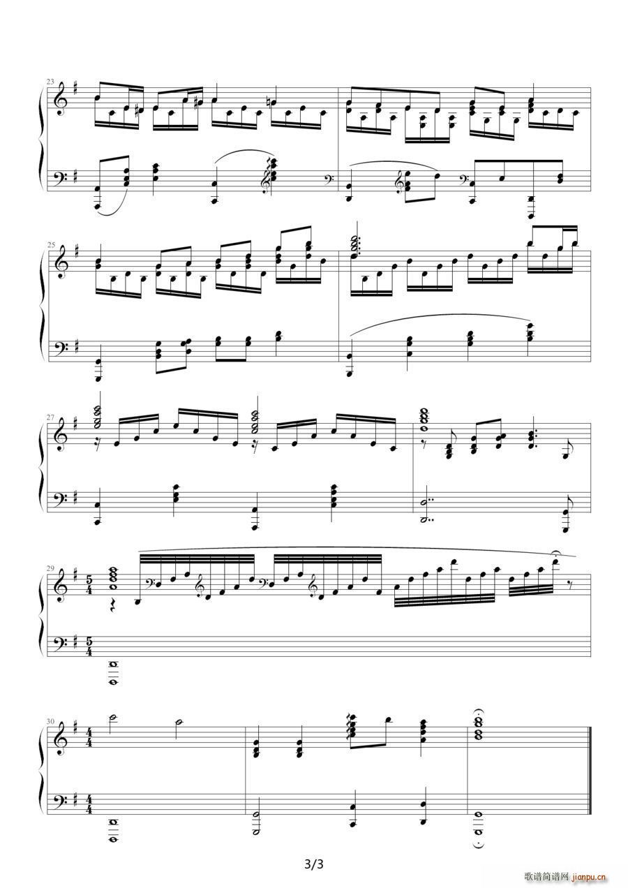 Close To You 靠近你 悠长假期 插曲(钢琴谱)3