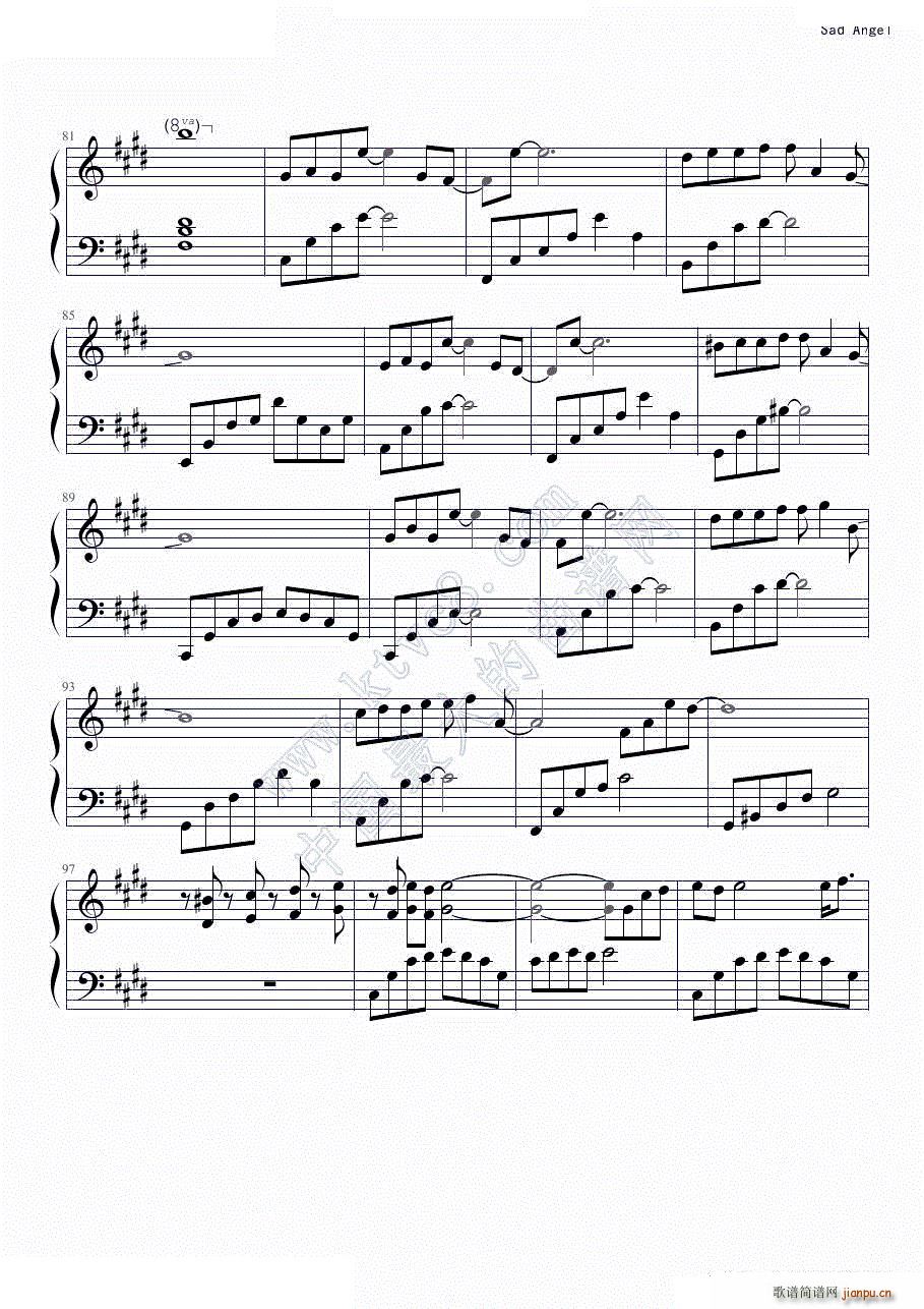 sad angel(钢琴谱)7
