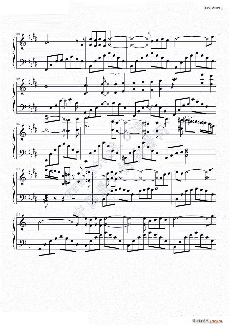 sad angel(钢琴谱)8