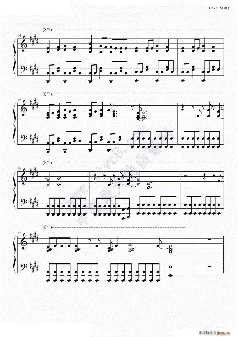 love story by taylor swift(钢琴谱)8