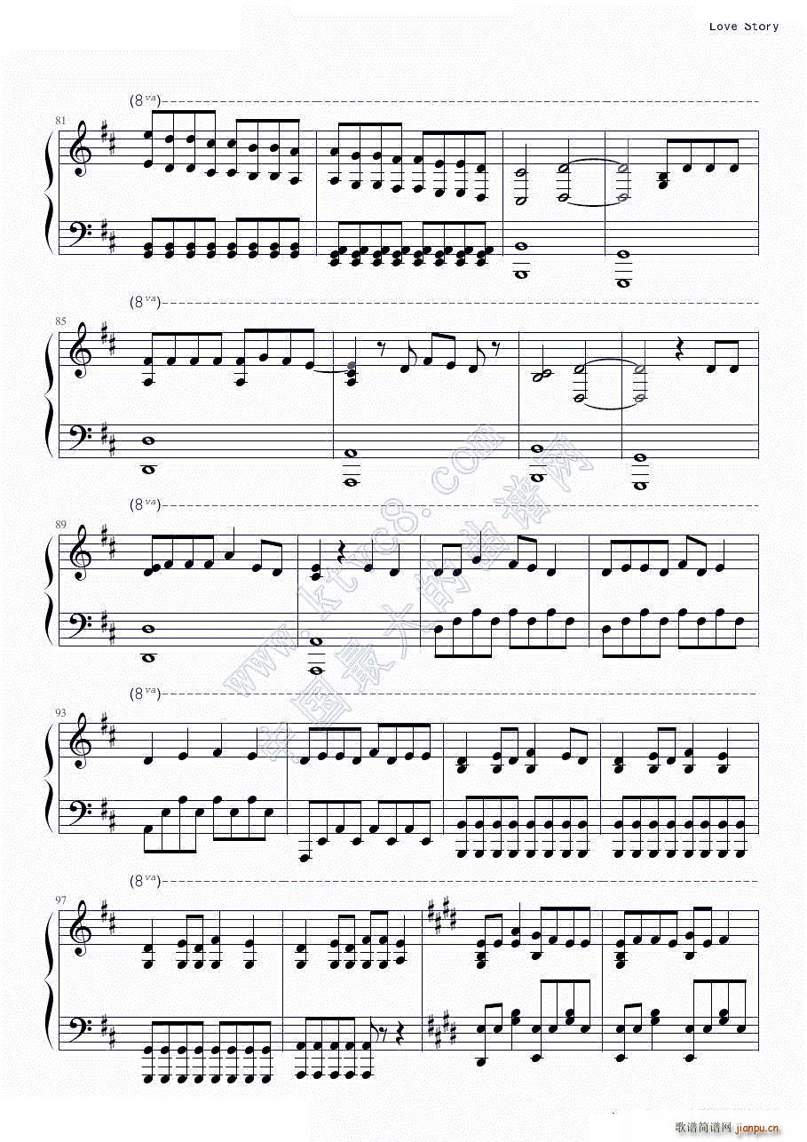 love story by taylor swift(钢琴谱)7