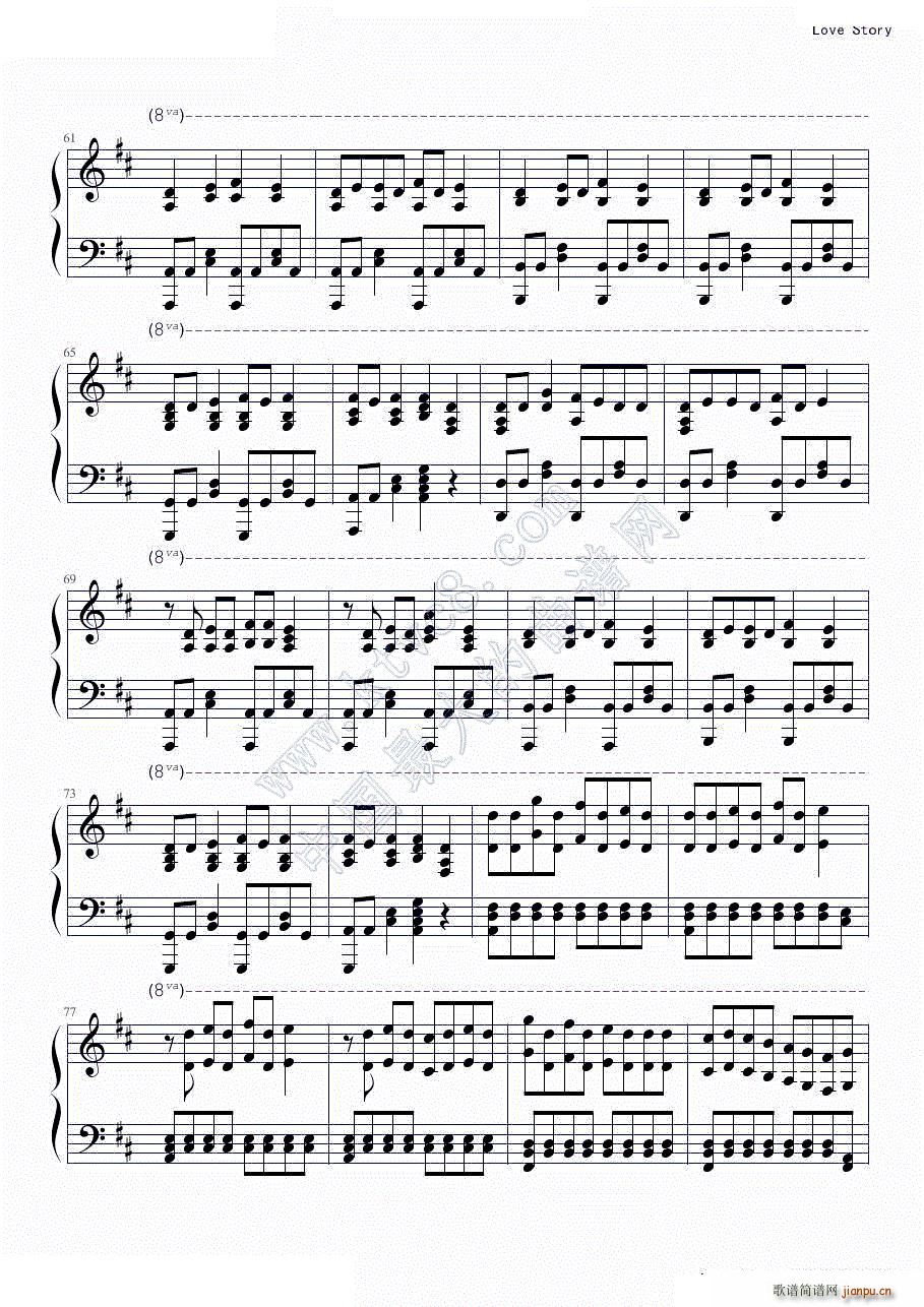love story by taylor swift(钢琴谱)5