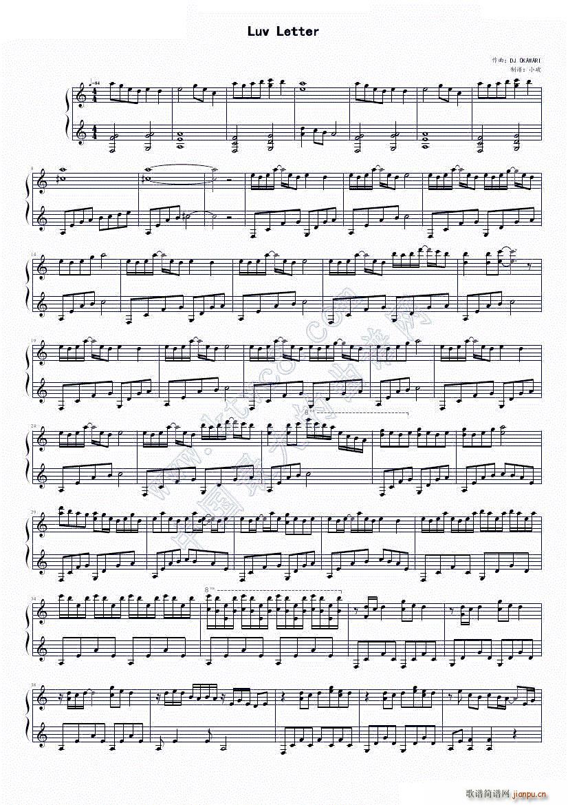 Luv Letter C调修正版(钢琴谱)1