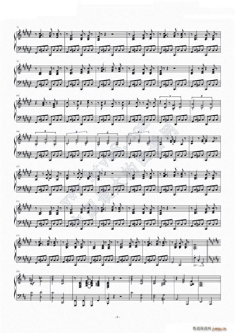 爵士肖邦练习曲 蝴蝶 Op 25 No 9(钢琴谱)5