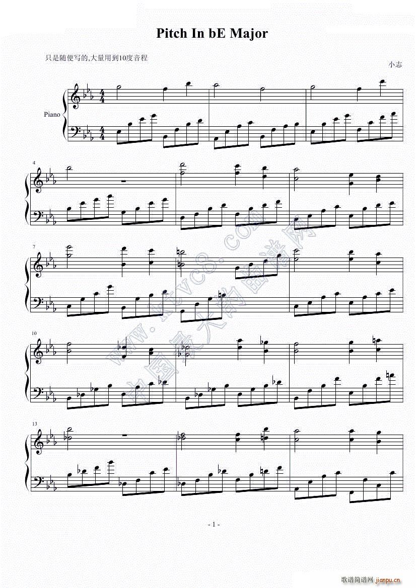 Pitch In bE Major(钢琴谱)1