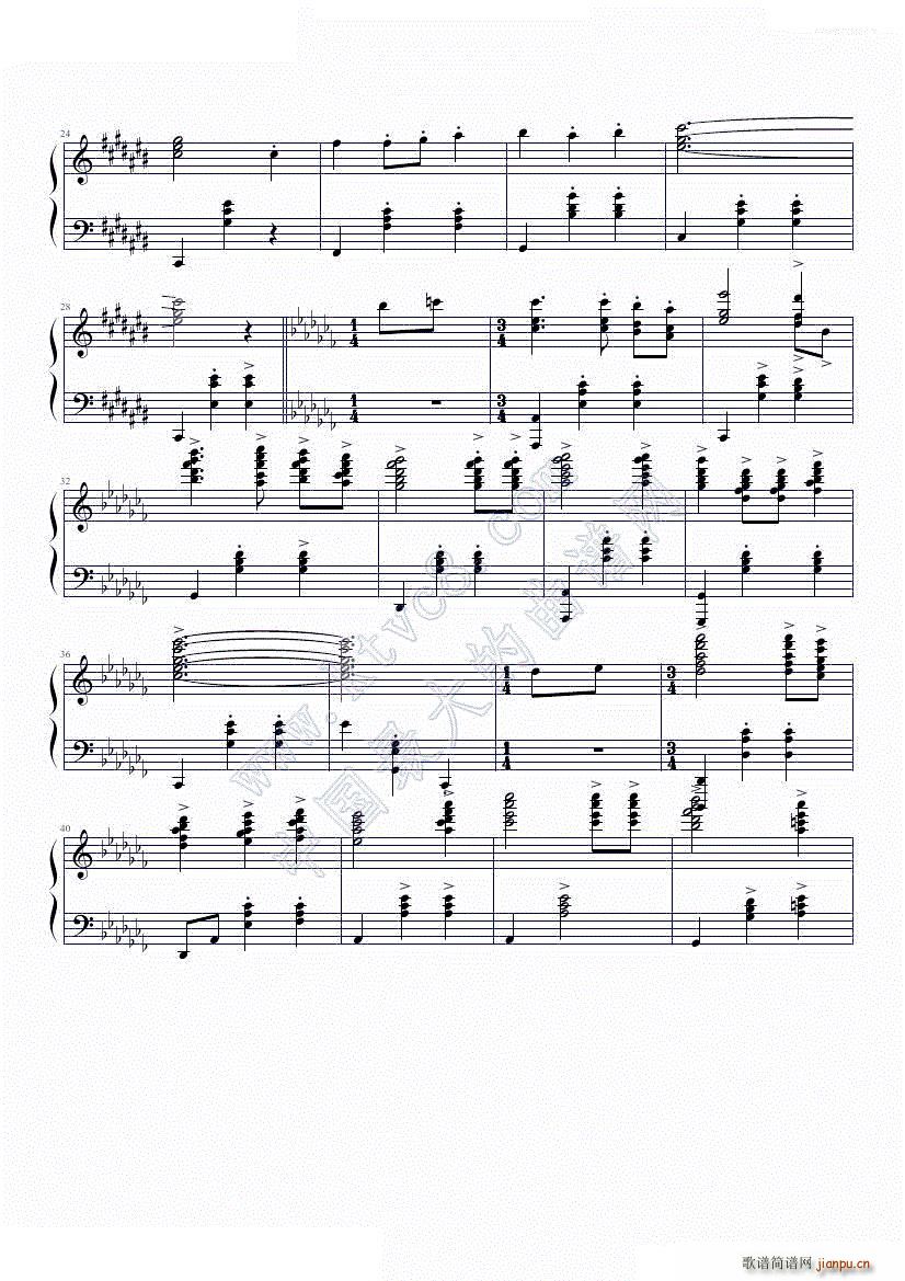 跳动的雨滴 圆舞曲(钢琴谱)3