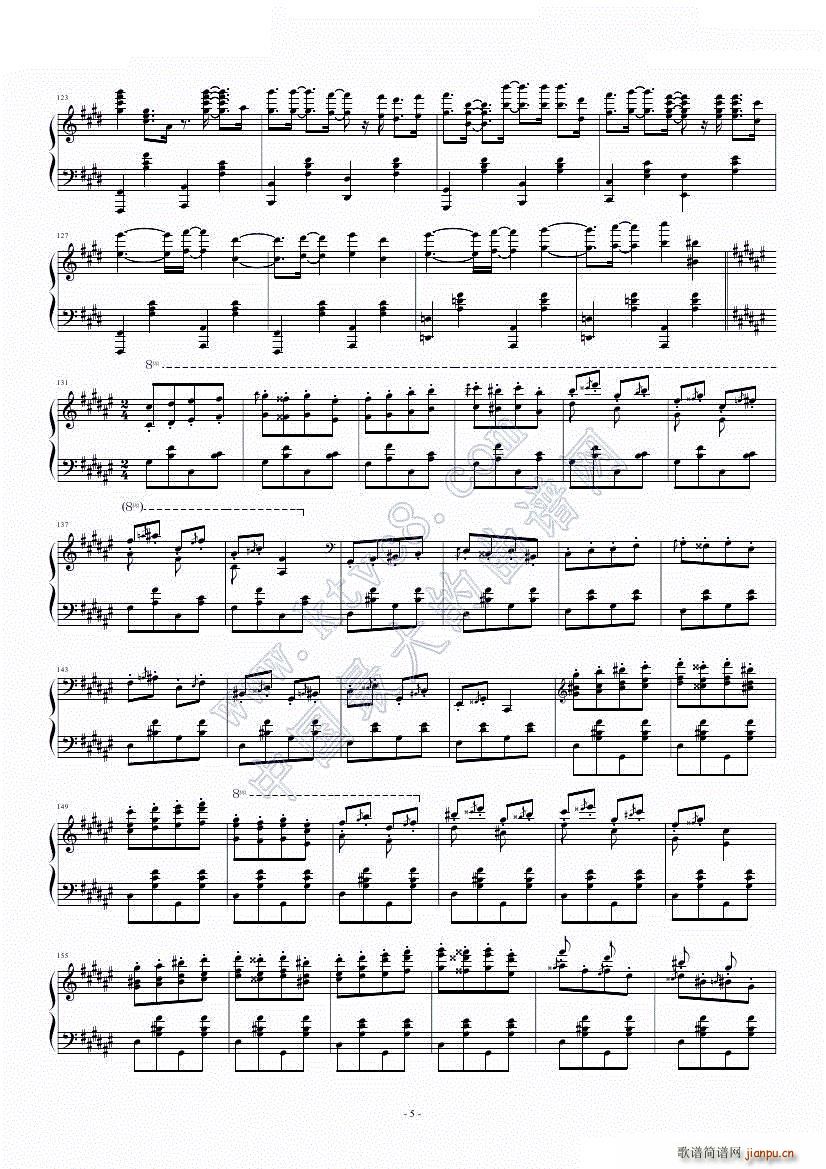 匈狂2 cant take my eyes off you Attraction(钢琴谱)5