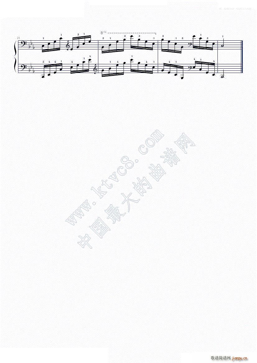 bE大调与c小调 中国音乐家协会钢琴考级 六级音阶 三(钢琴谱)3