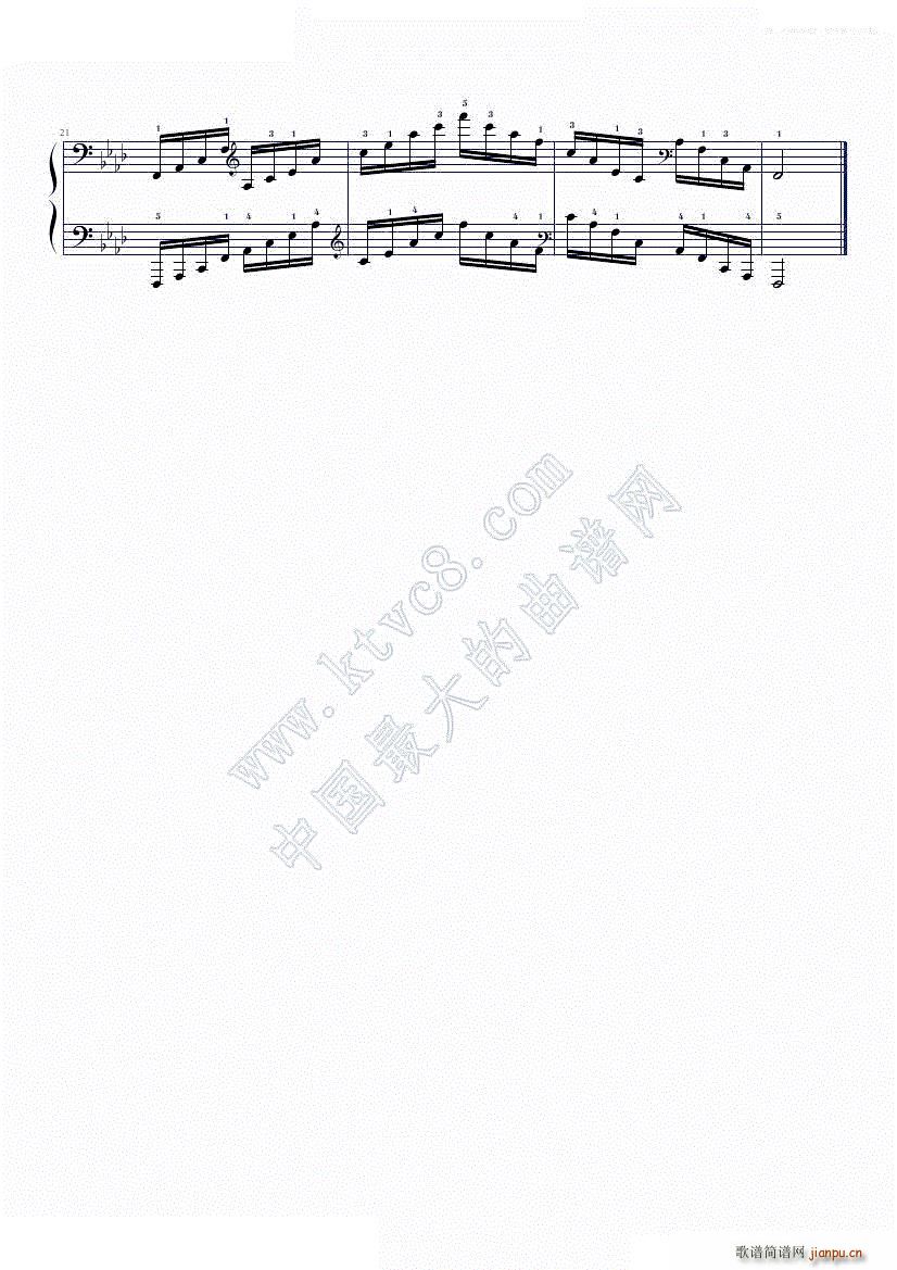 bA大调与f小调 中国音乐家协会钢琴考级 六级音阶 四(钢琴谱)3
