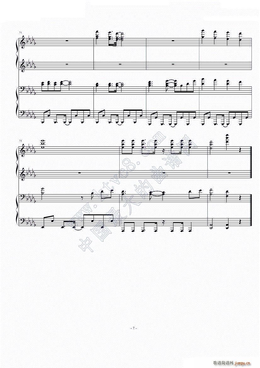 嵐 Happiness 四手联弹(钢琴谱)8