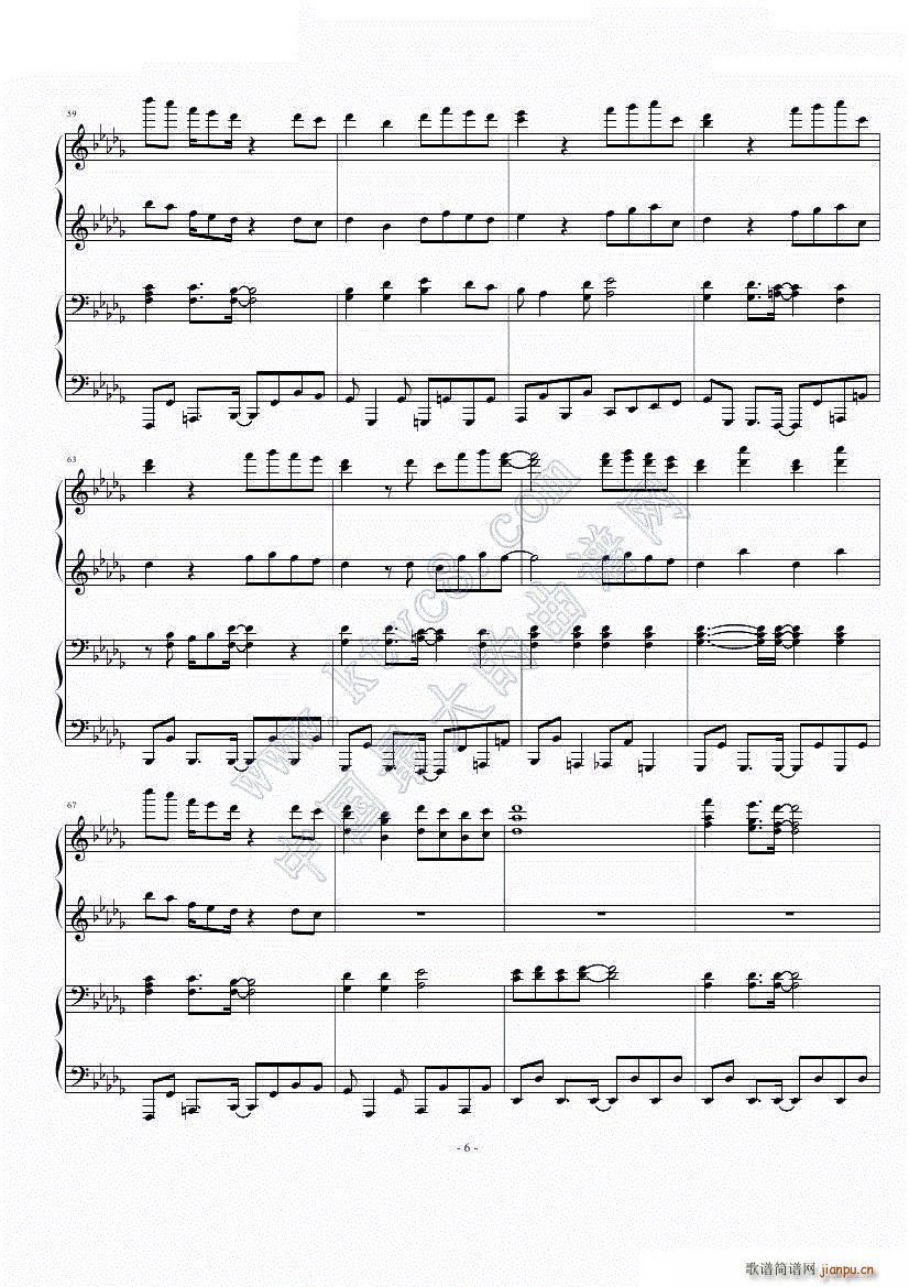 嵐 Happiness 四手联弹(钢琴谱)7