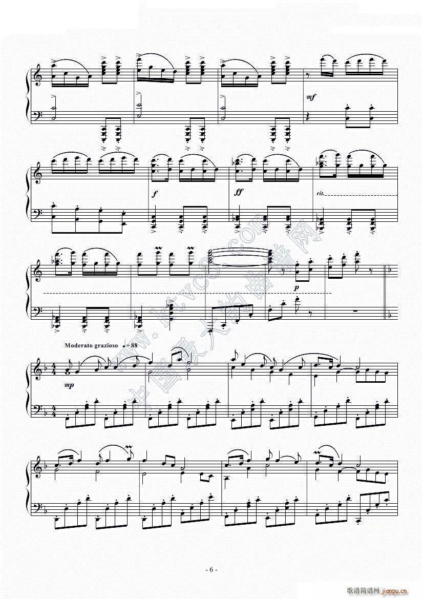 钢琴独奏精品 春节序曲(钢琴谱)6
