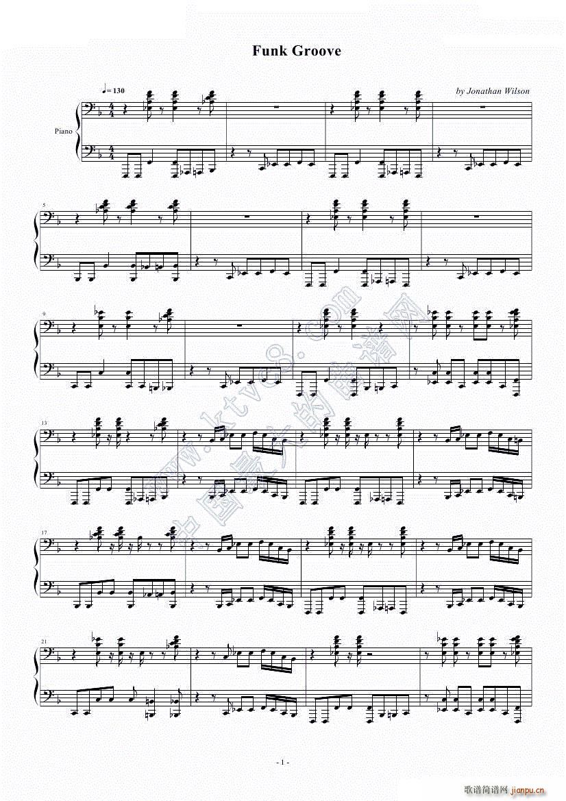 Funk Groove in F(钢琴谱)1