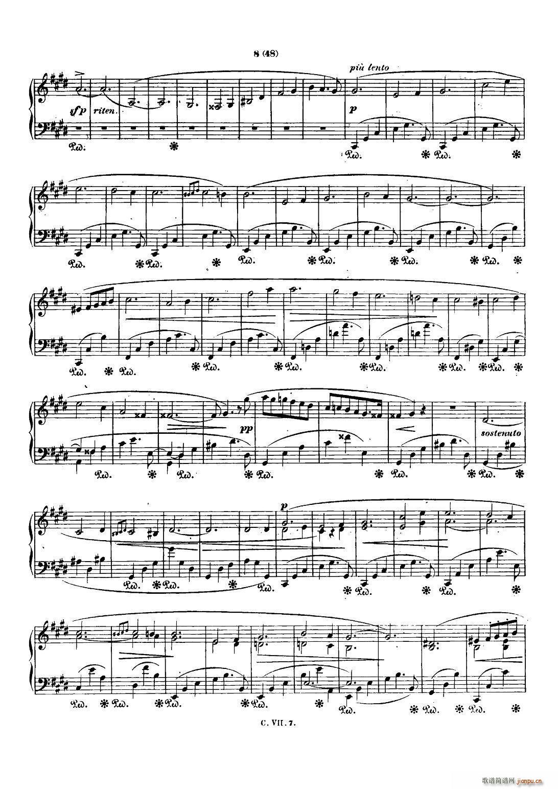 肖邦 钢琴谐谑曲 Chopin Scherzo No 4 E大调 Op 54(钢琴谱)7