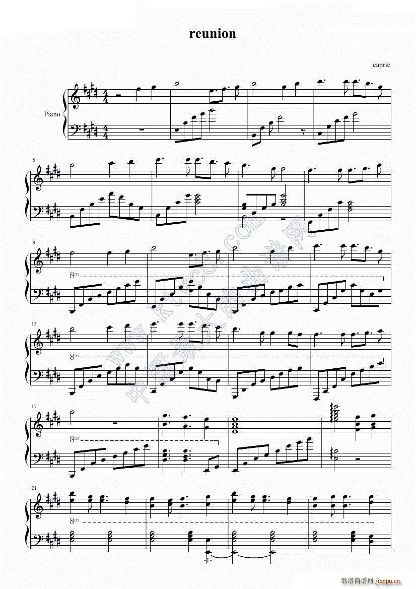 reunion(钢琴谱)1
