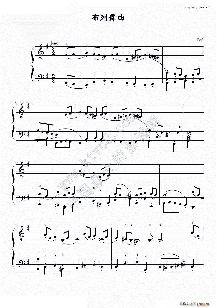 布列舞曲 中音协考级曲目3级(钢琴谱)1