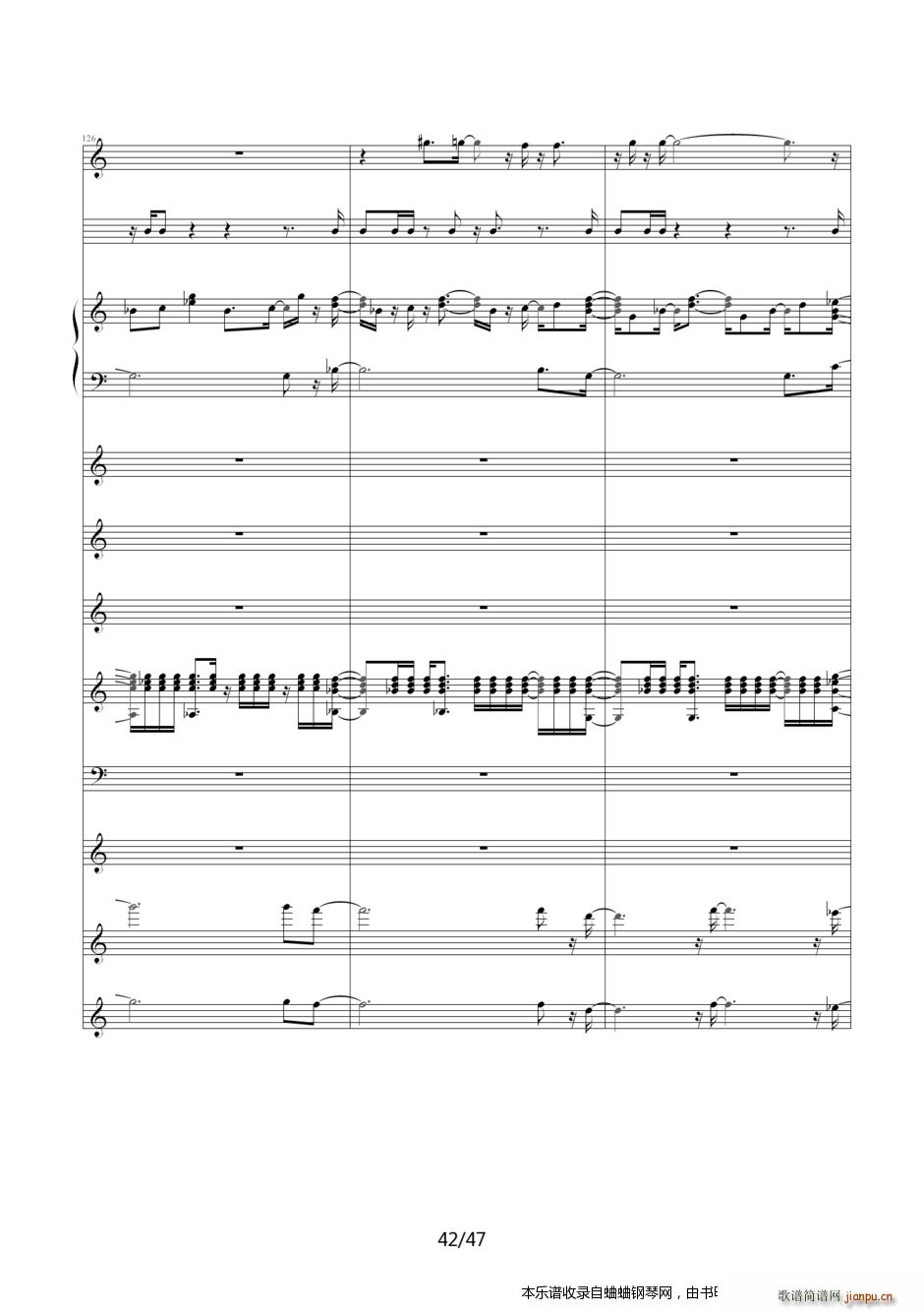 名侦探柯南 片尾曲24――即使悲伤我依然喜欢你(钢琴谱)42