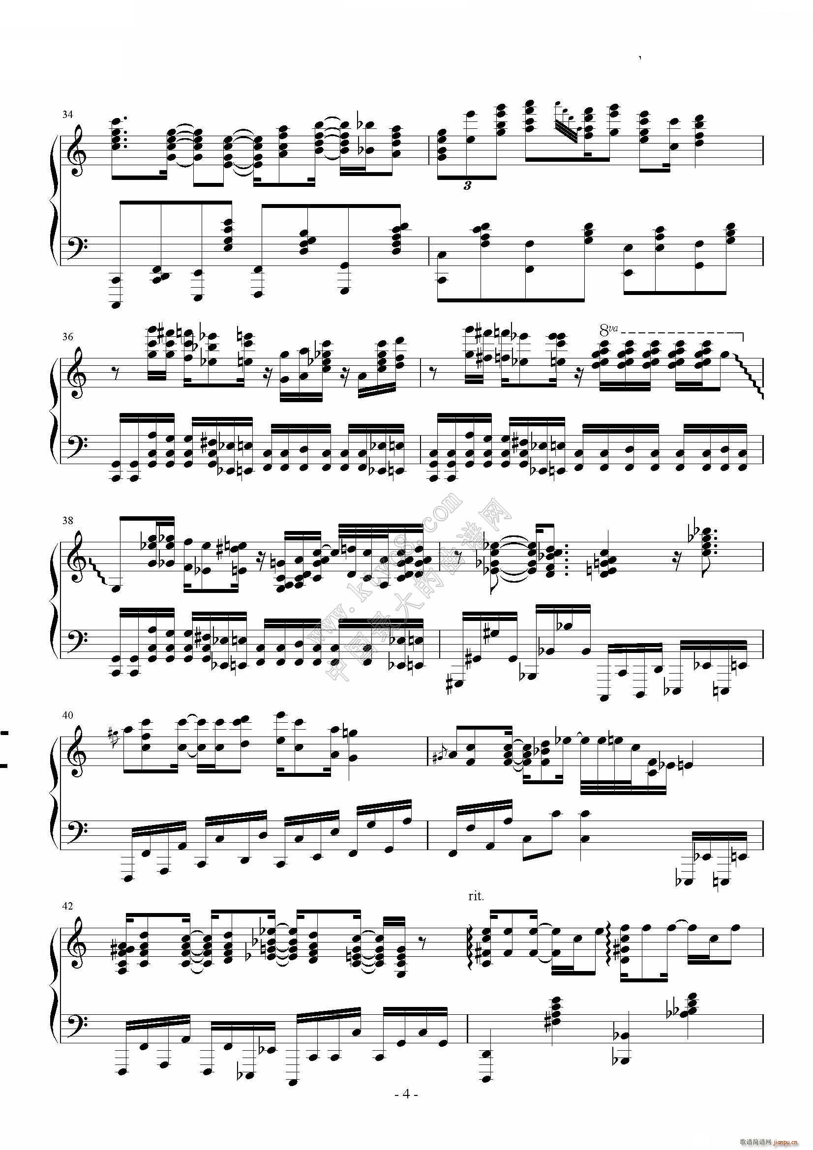 超级玛丽变奏曲 Super Mario Medley(钢琴谱)5