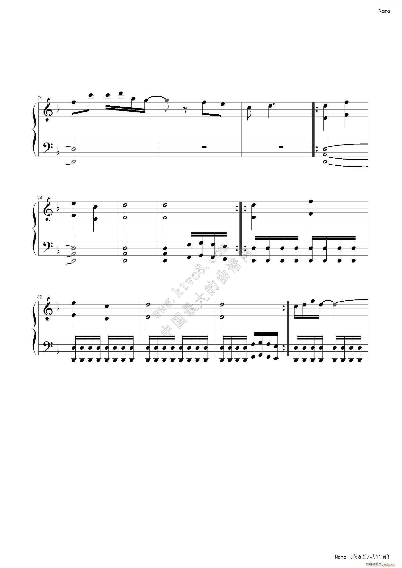 Nemo Nightwish(钢琴谱)7