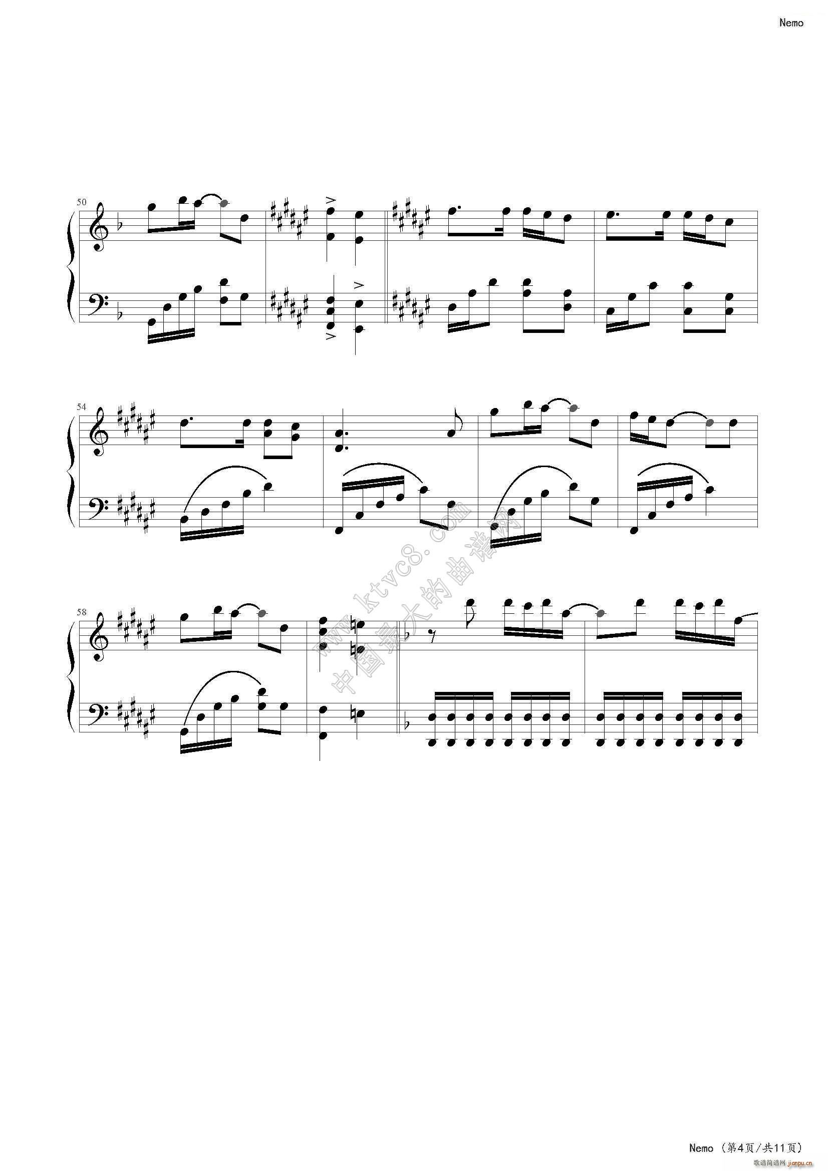 Nemo Nightwish(钢琴谱)5
