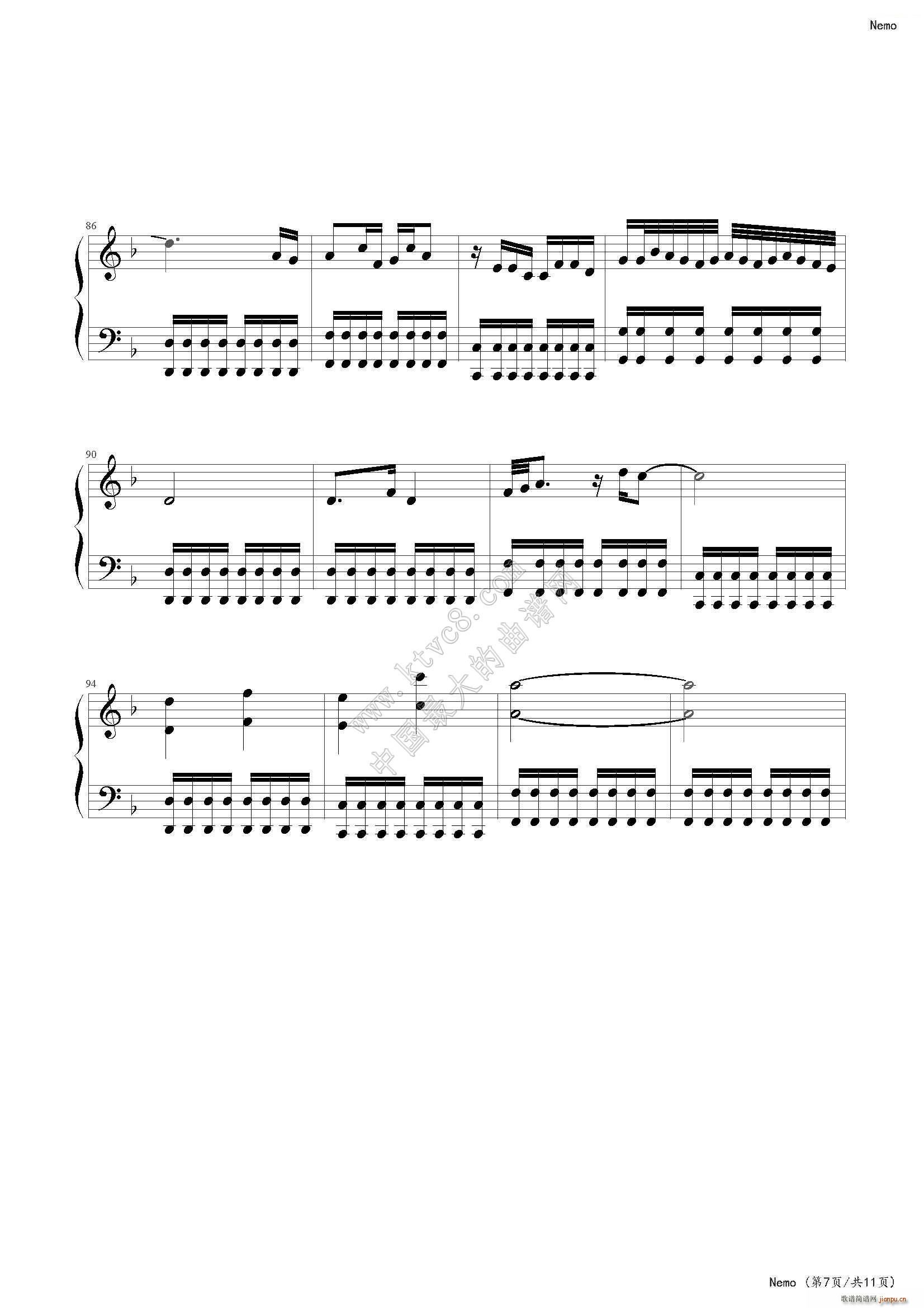Nemo Nightwish(钢琴谱)8