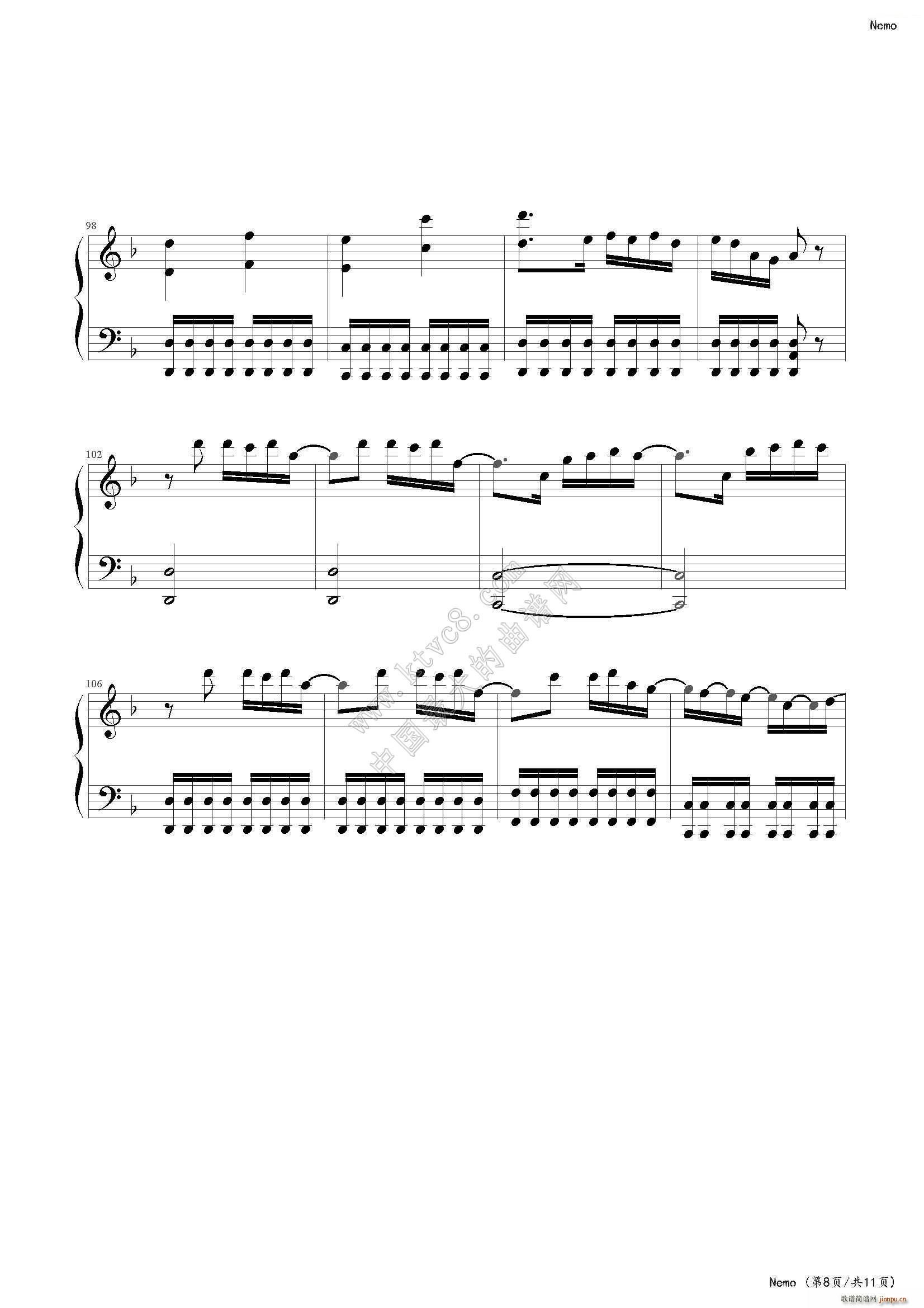 Nemo Nightwish(钢琴谱)10