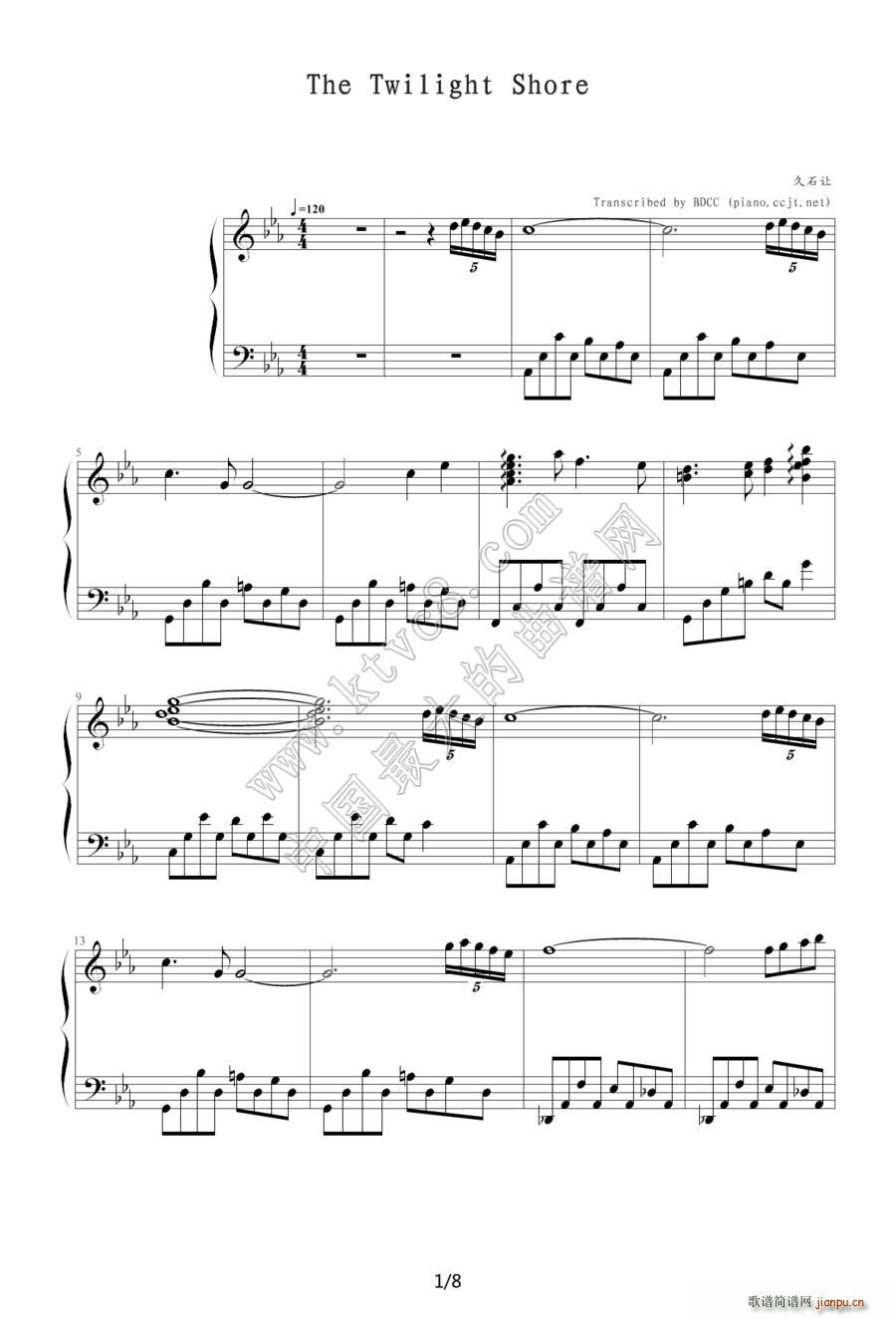 The Twilight Shore 傍晚的海岸(钢琴谱)1