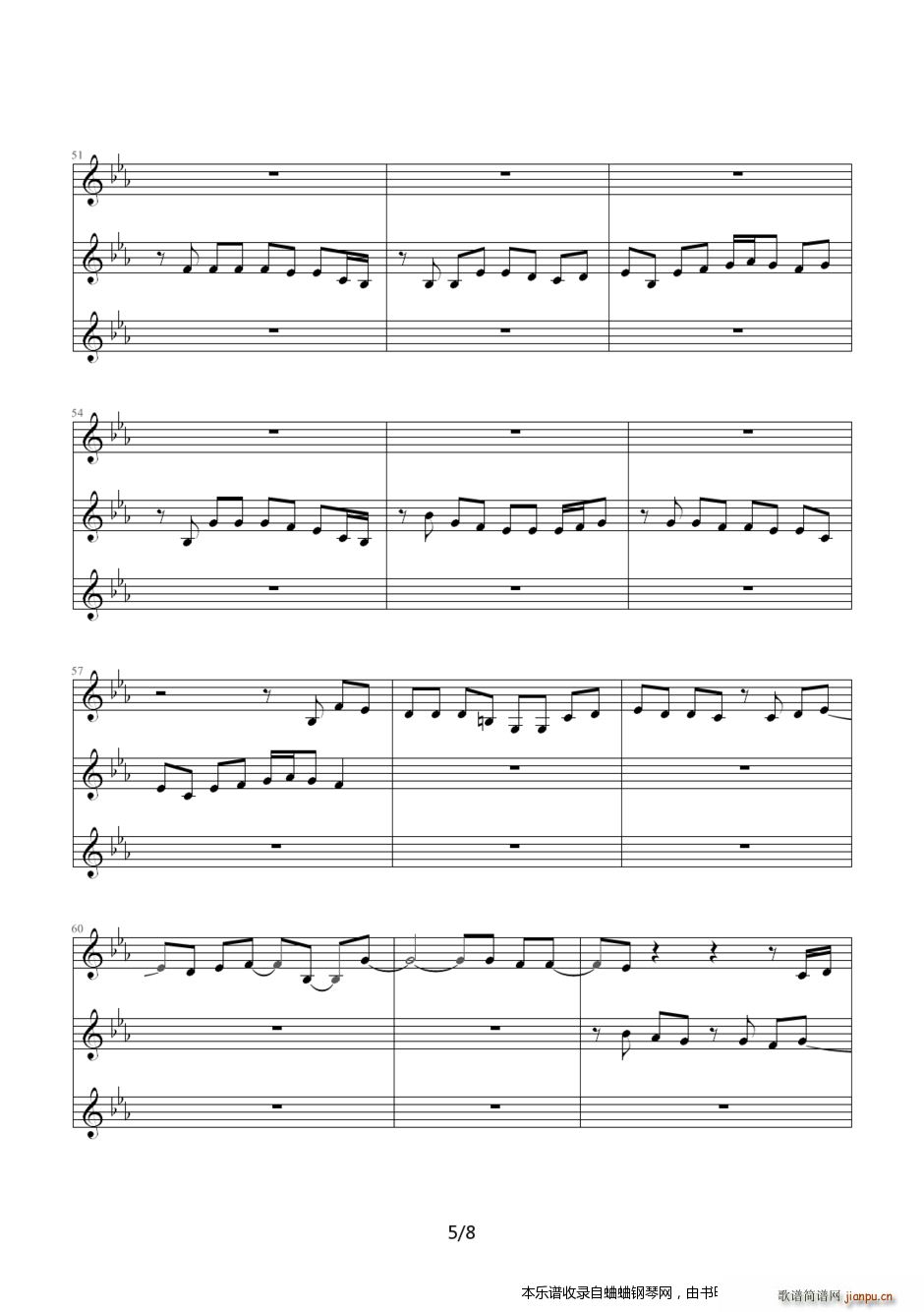 JAY版 屋顶 ――没仔细做伴奏(钢琴谱)5