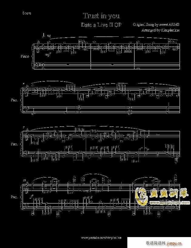 娜娜 OP date a live(钢琴谱)1