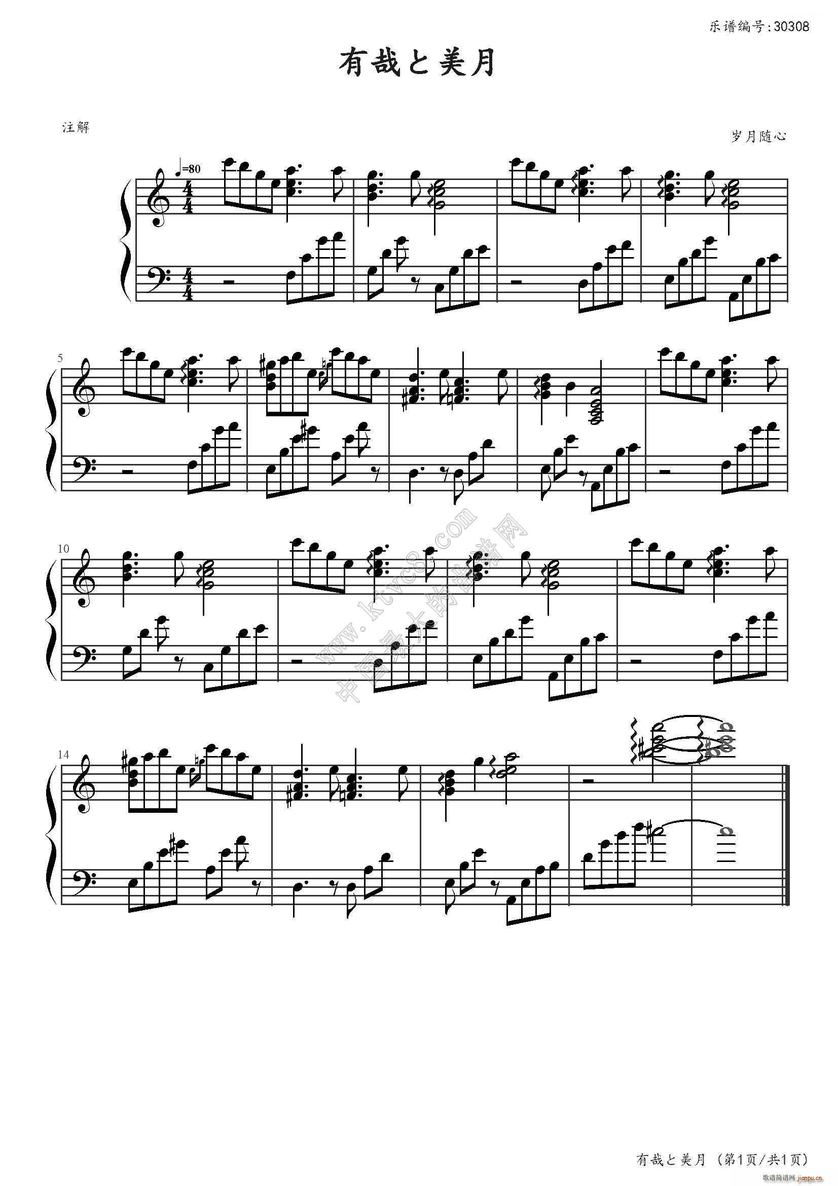 最近我的妹妹有点怪BGM(钢琴谱)1