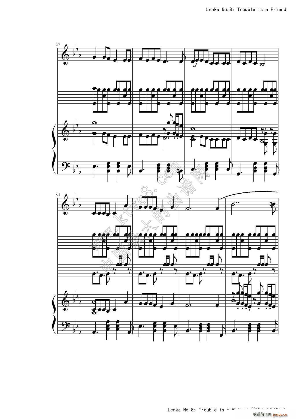 Trouble is a friend 弹唱谱(钢琴谱)10