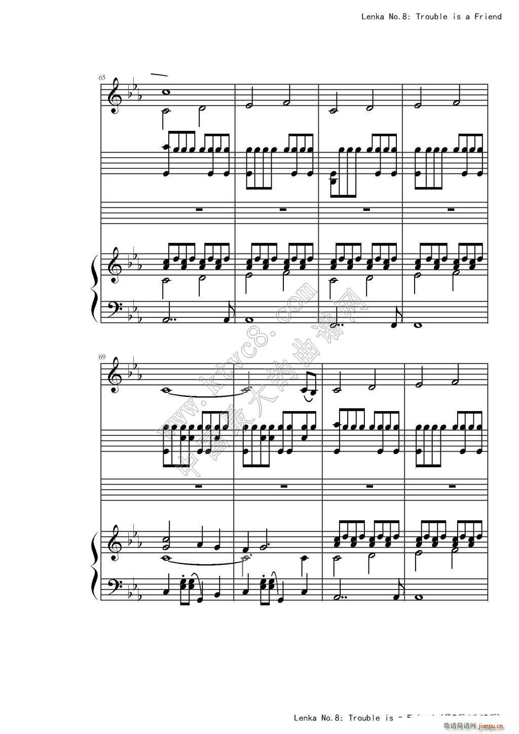 Trouble is a friend 弹唱谱(钢琴谱)11