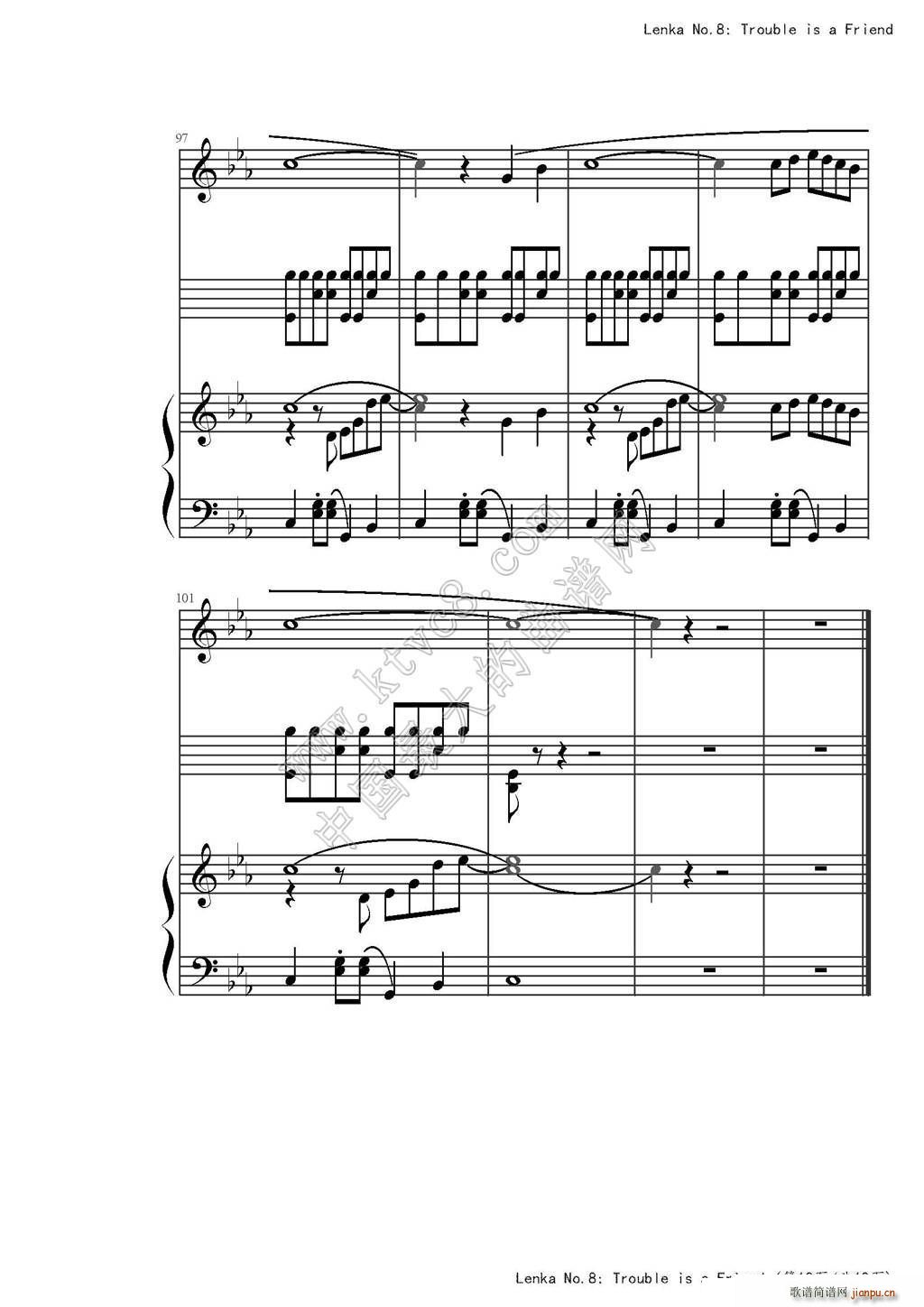 Trouble is a friend 弹唱谱(钢琴谱)16