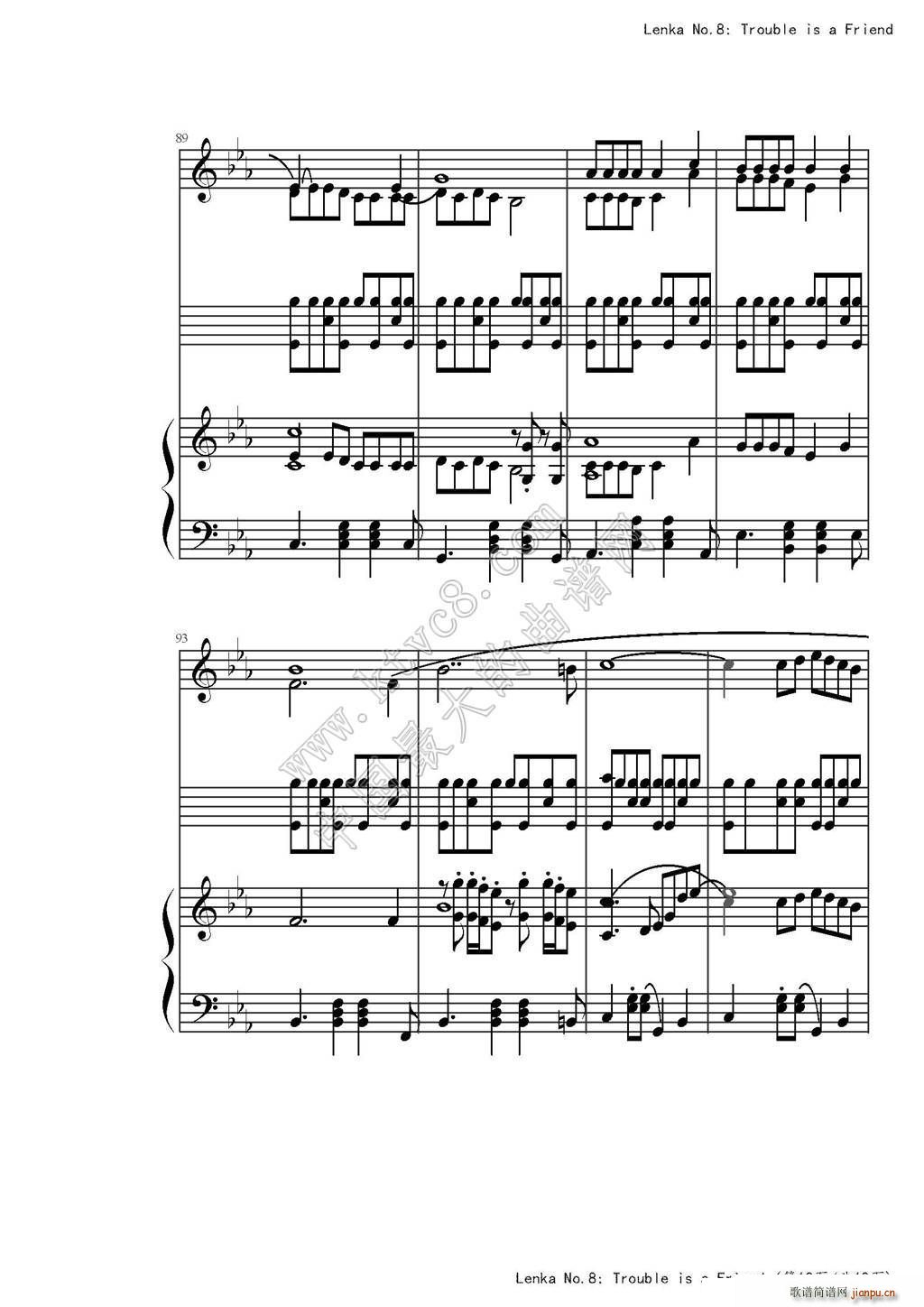 Trouble is a friend 弹唱谱(钢琴谱)15