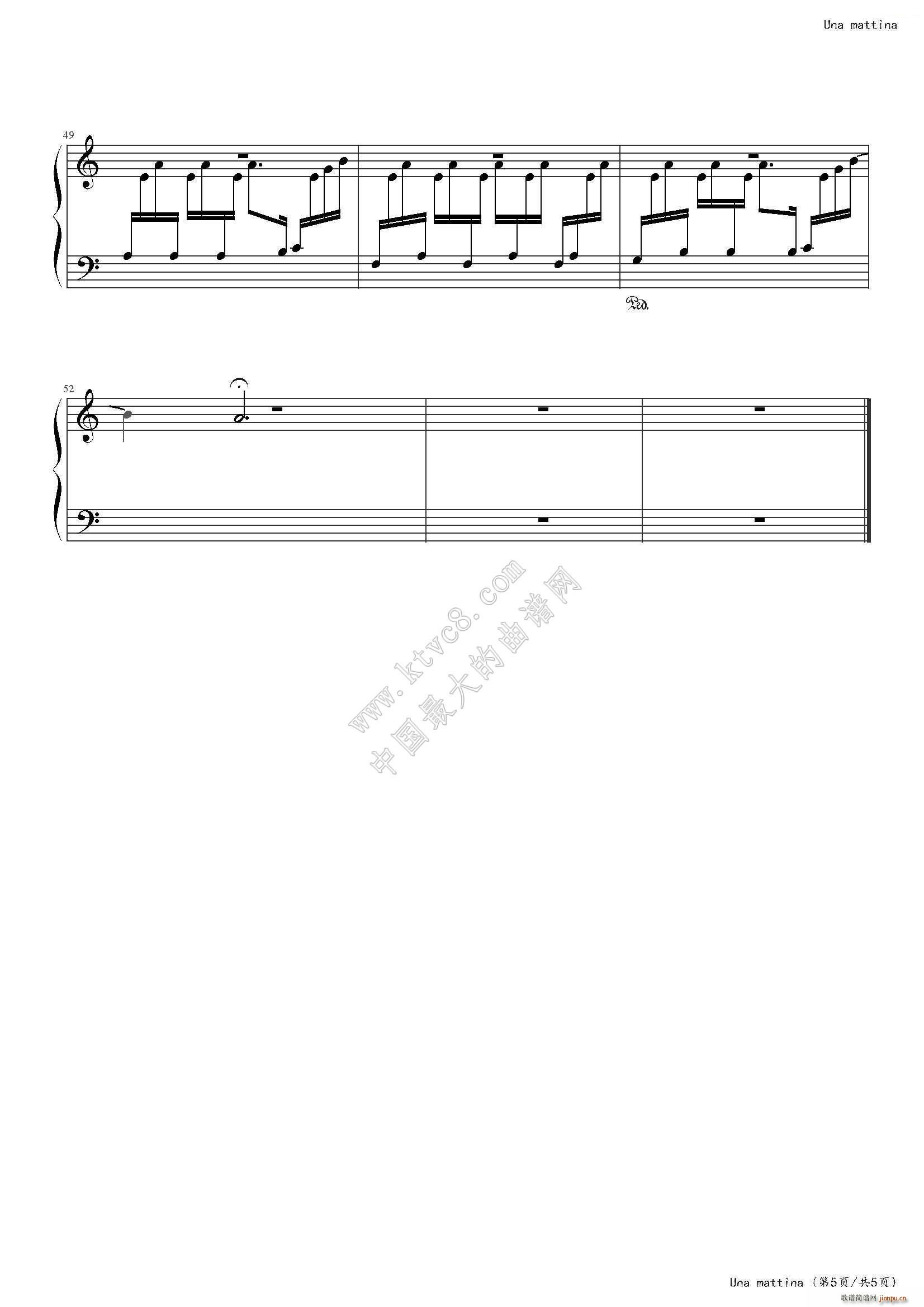Una Mattina 无法触碰 片尾曲(钢琴谱)6