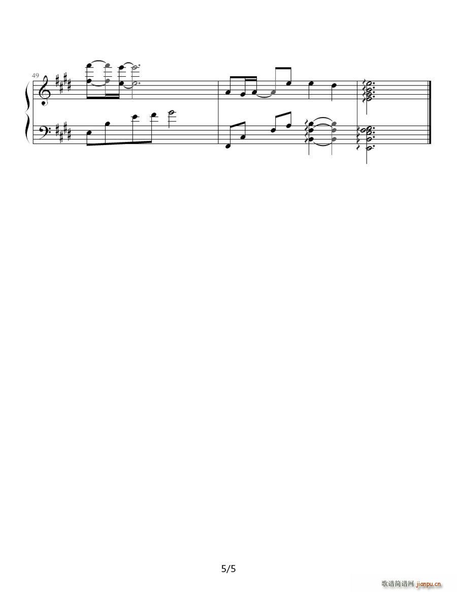 Life is 电视剧 帅哥医生 问候黑杰克 片尾曲(钢琴谱)7