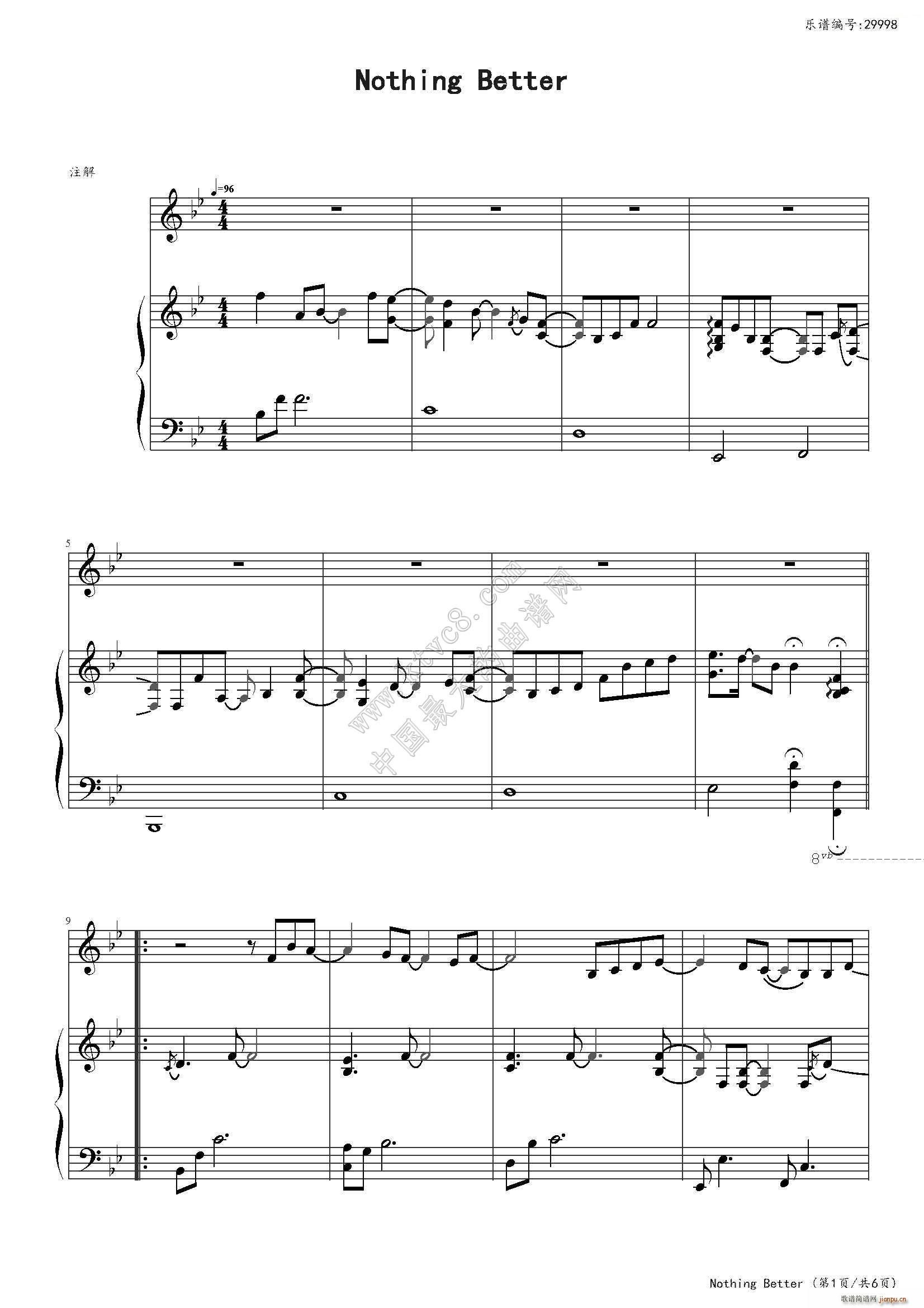 Nothing Better(钢琴谱)1
