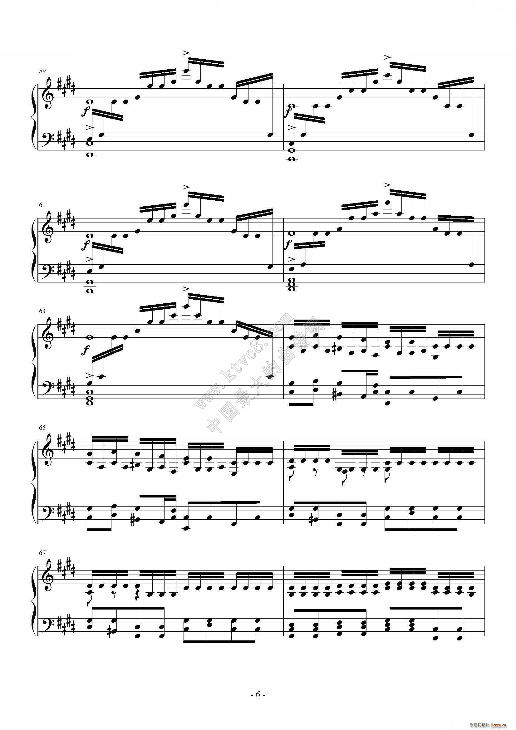 两只老虎变奏曲(钢琴谱)6