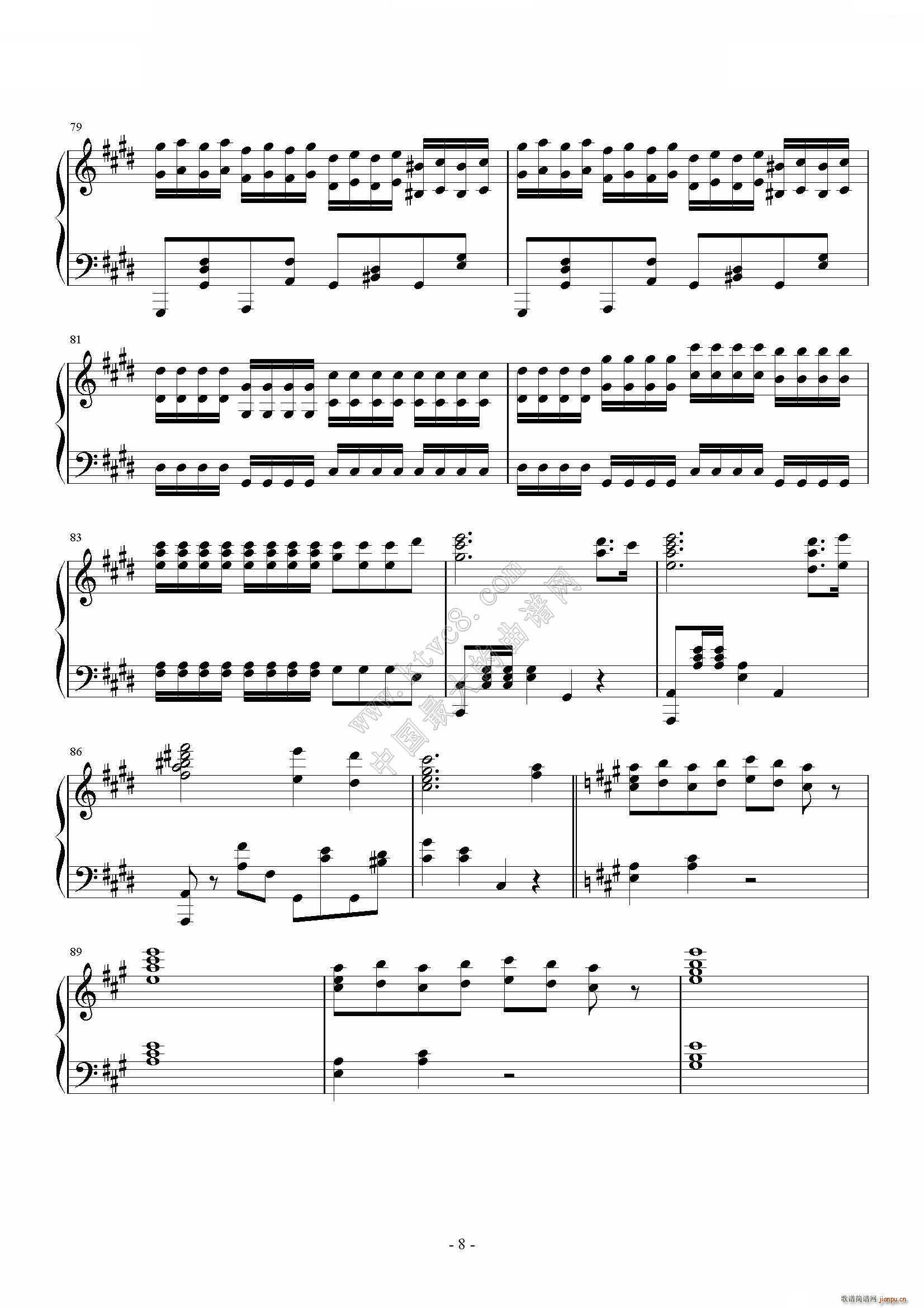 两只老虎变奏曲(钢琴谱)8