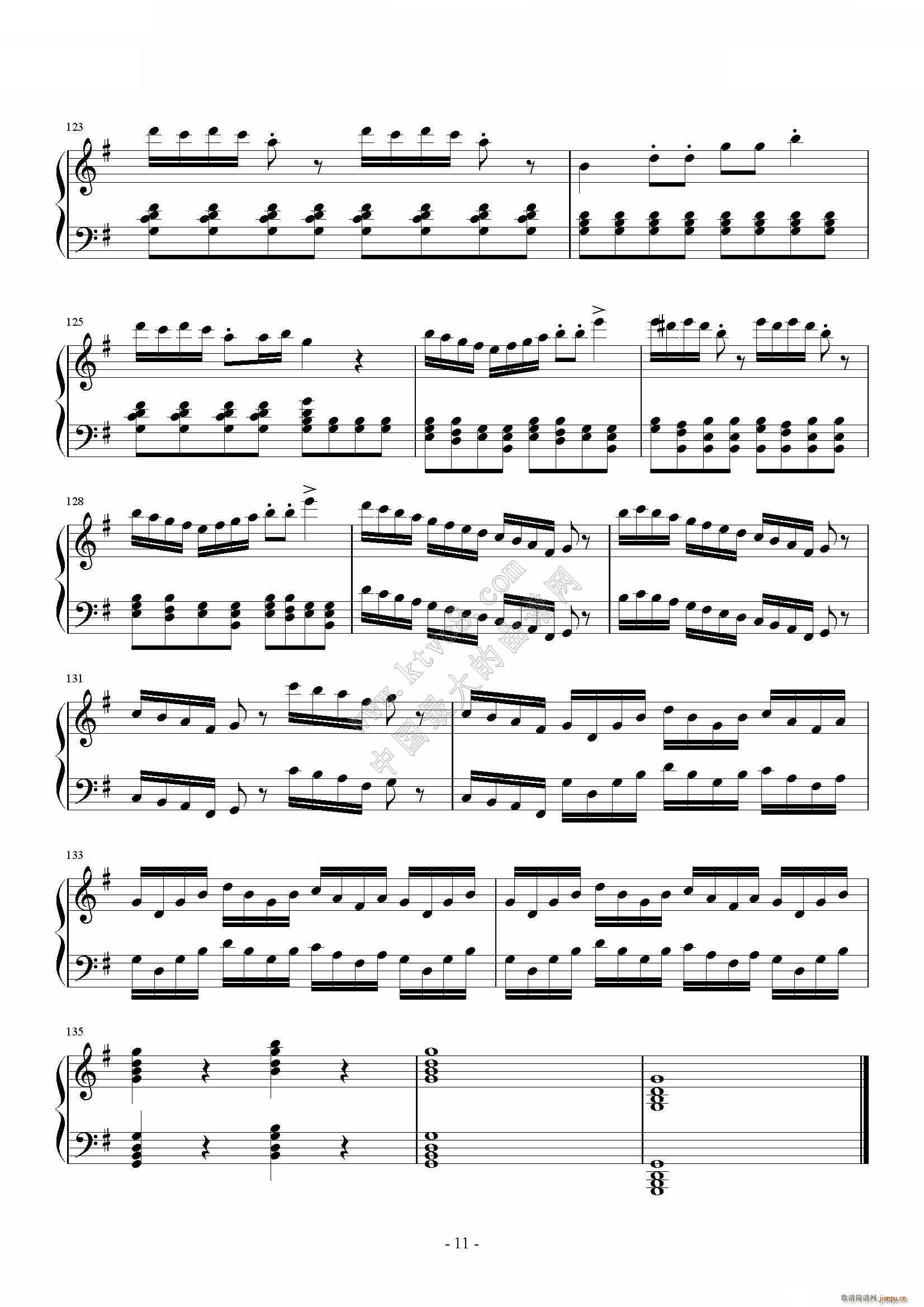 两只老虎变奏曲(钢琴谱)11